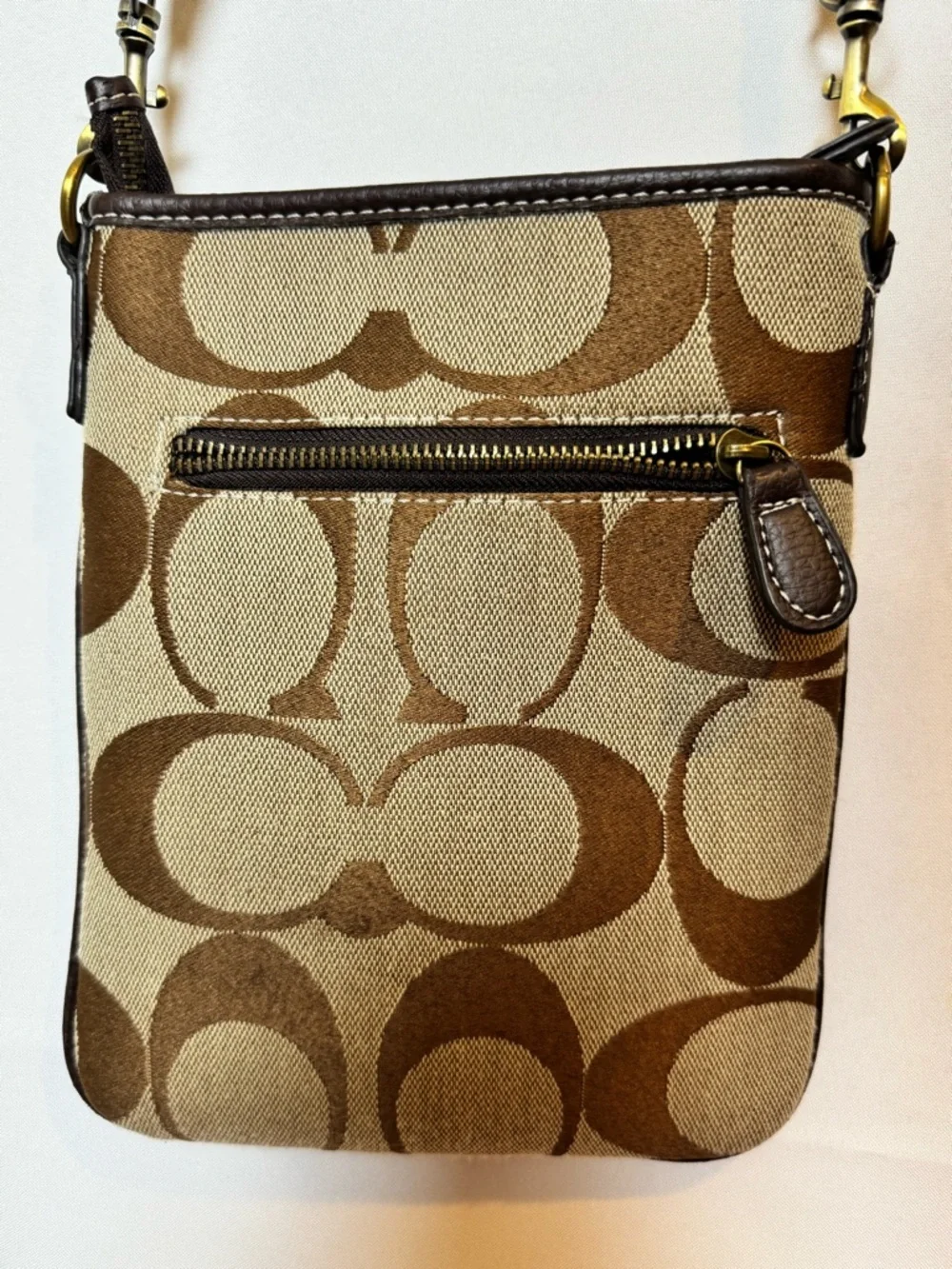 Coach Signature Swingpack Crossbody Bag Brown
